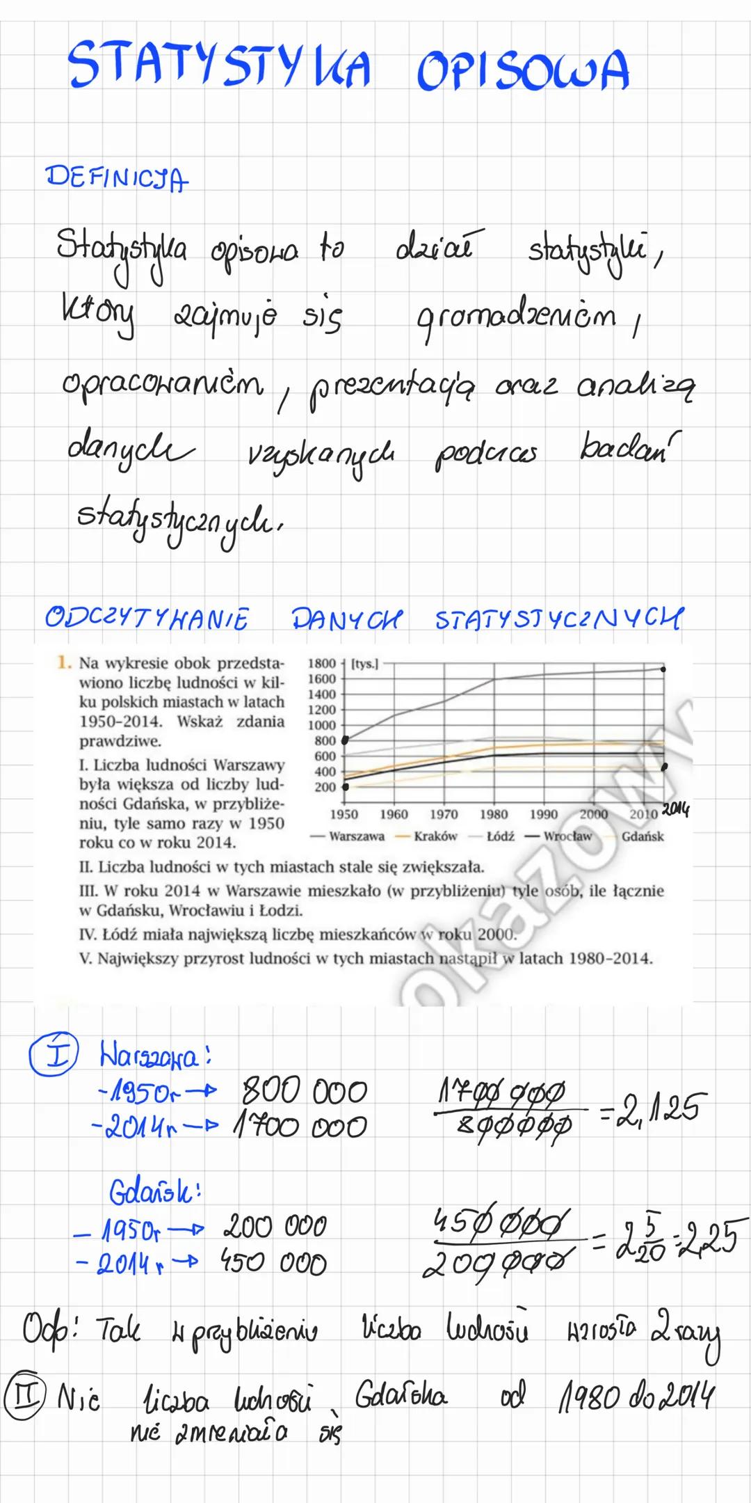 STATYSTYKA OPISOWA
DEFINICJA
Stodystyka opisona to dział statystyki,
gromadzeniem,
ktory zajmuje się
opracowaniem, prezentacja oraz analiza

