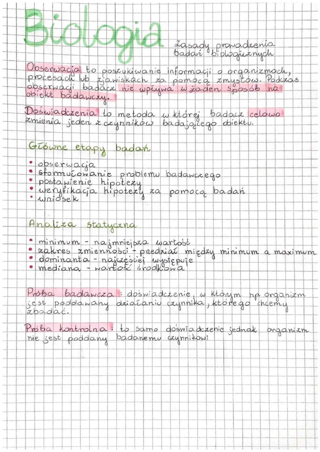 Biologia-zasady prowadzenia badań biologicznych 