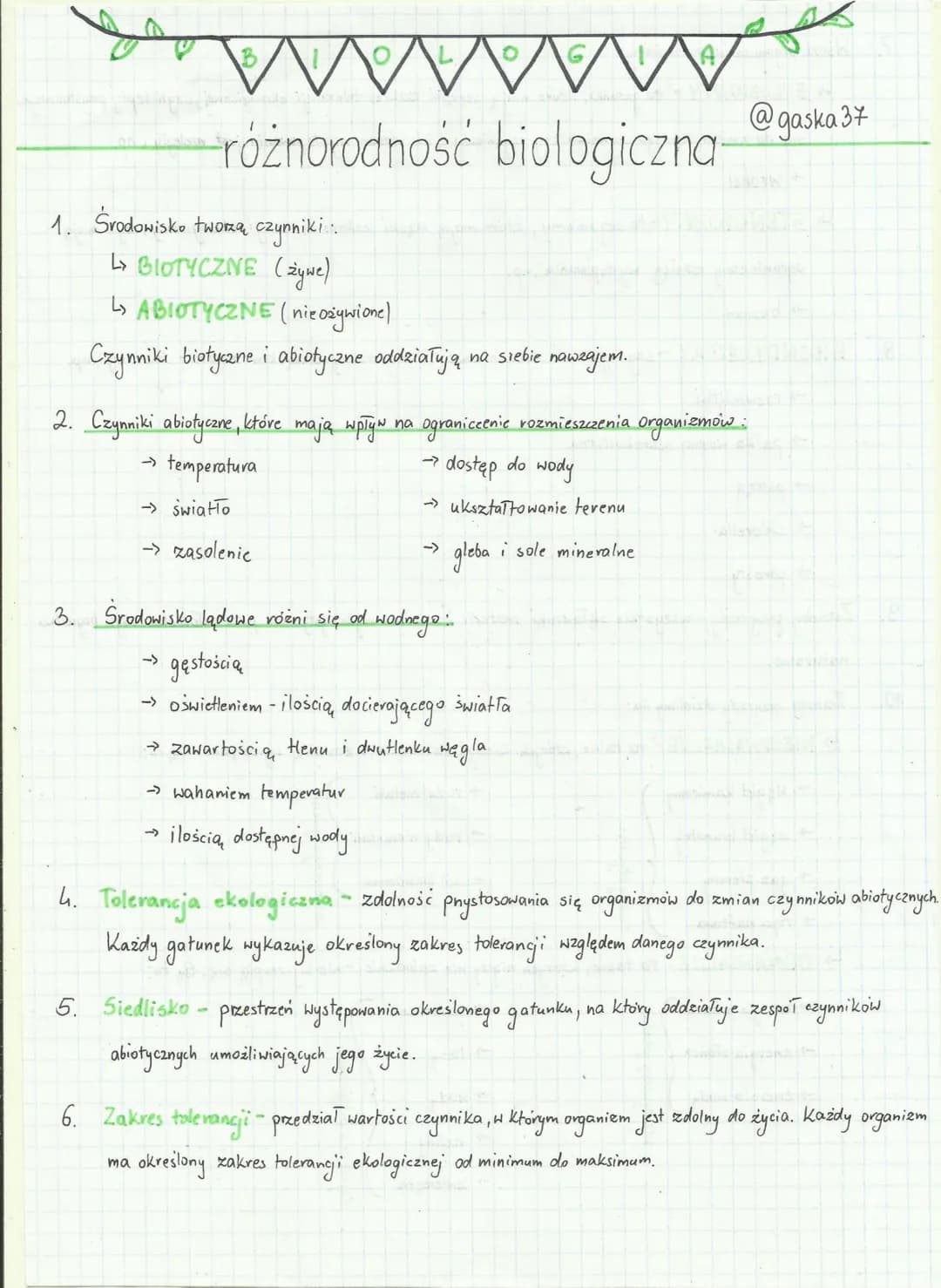 1. Środowisko tworzą czynniki....
L> BIOTYCZNE (żywe)
M
różnorodność biologiczna-
↳ ABIOTYCZNE (nie ożywione)
Czynniki biotyczne i abiotyczn