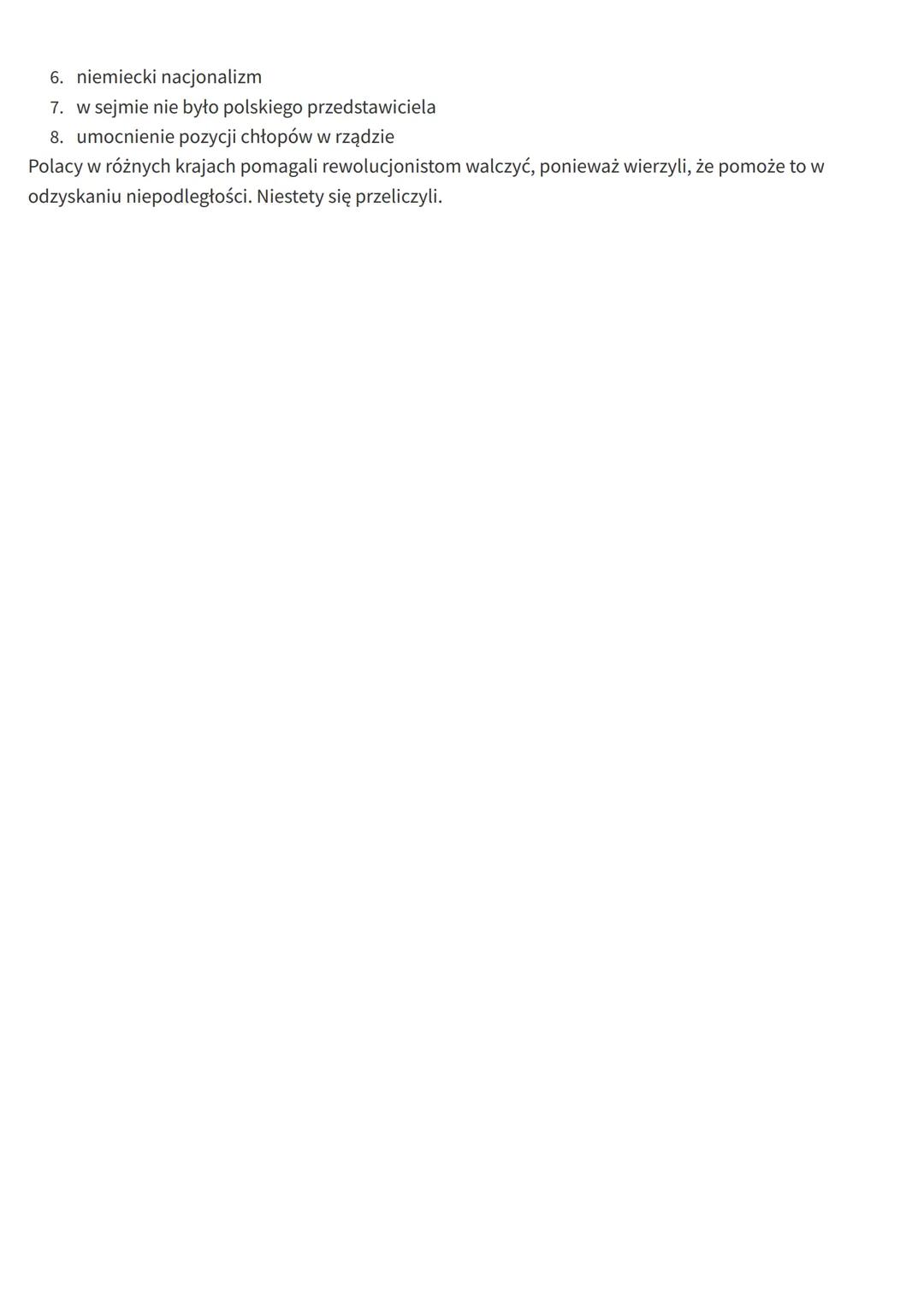 P
Polacy w czasie wiosny ludów
Po powstaniu Krakowskim ludność Polski miała jeszcze gorzej. Wielu uczestników skazano na śmierć,
albo areszt