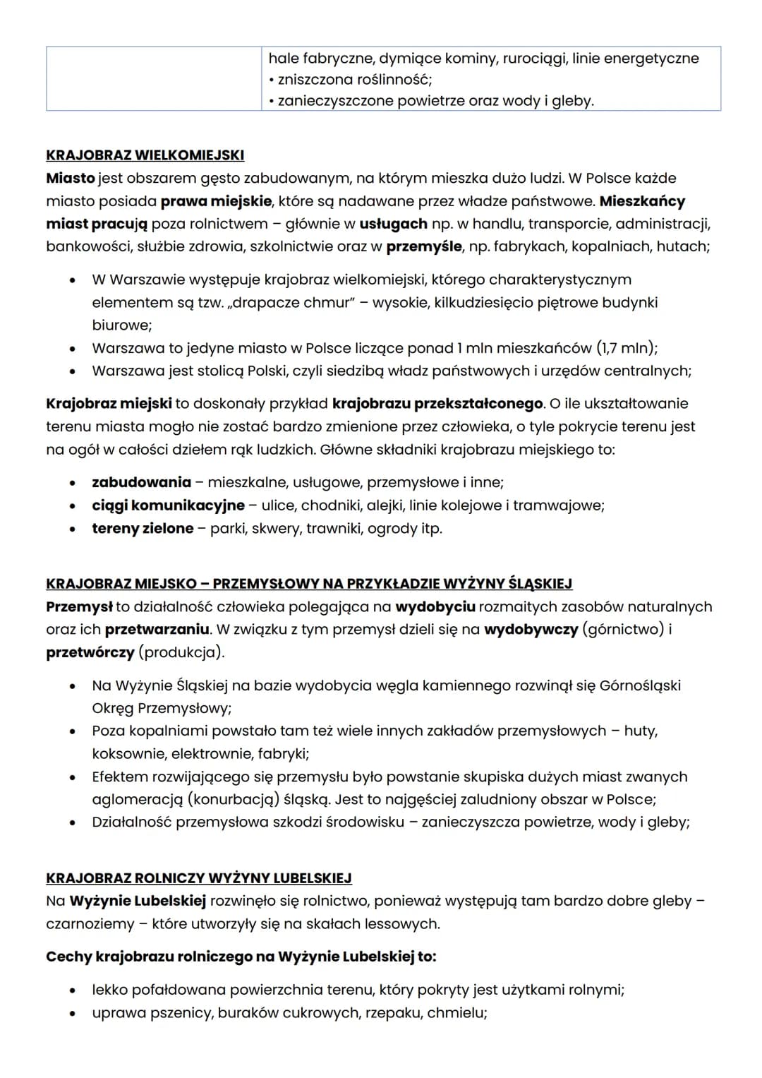 Składniki krajobrazu dzielą się na naturalne - wytworzone siłami przyrody - wyróżnia się tu
krajobrazy nizinne, wyżynne i górskie oraz przek
