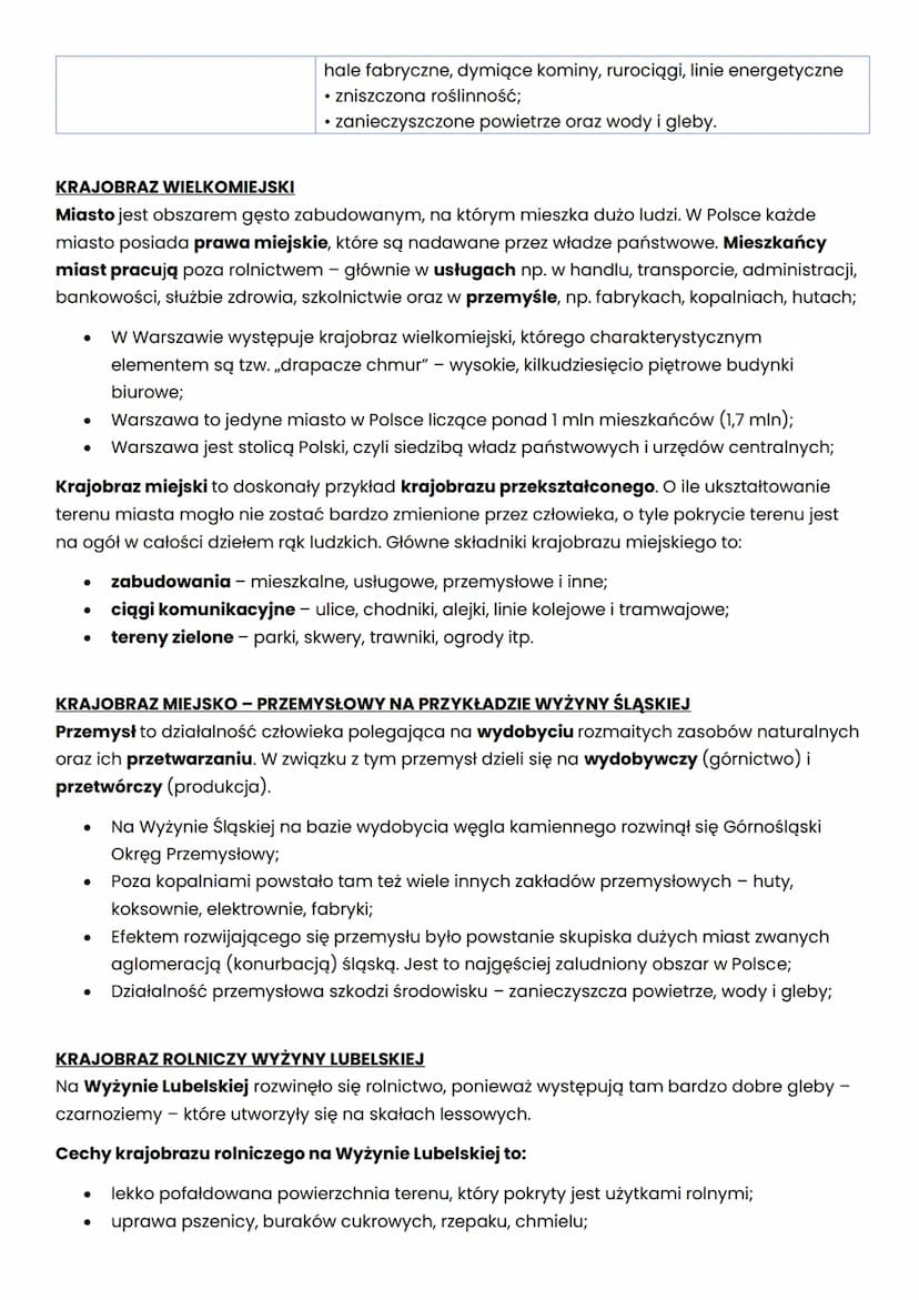 Składniki krajobrazu dzielą się na naturalne - wytworzone siłami przyrody - wyróżnia się tu
krajobrazy nizinne, wyżynne i górskie oraz przek