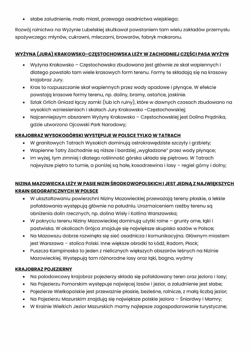 Składniki krajobrazu dzielą się na naturalne - wytworzone siłami przyrody - wyróżnia się tu
krajobrazy nizinne, wyżynne i górskie oraz przek
