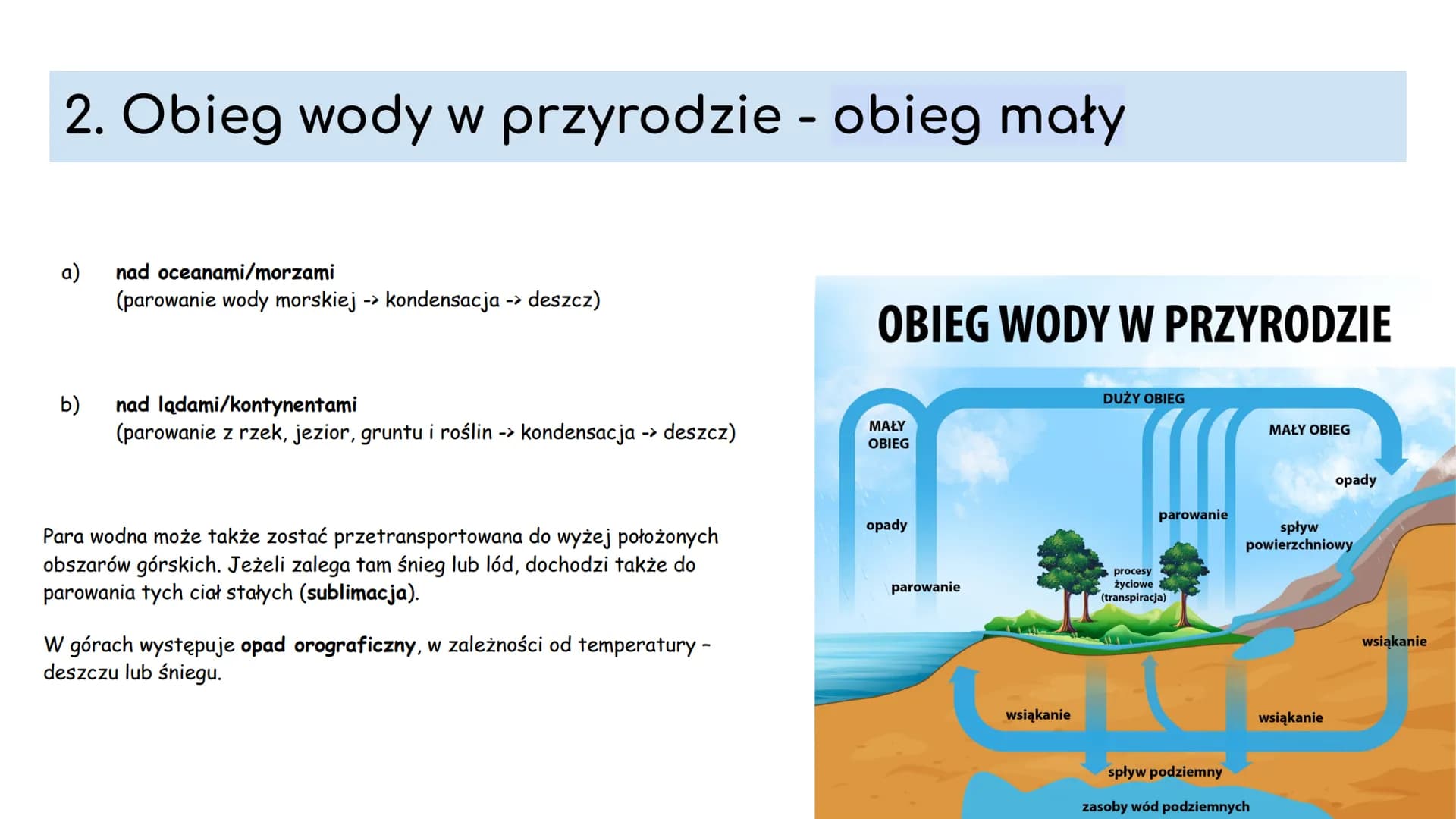 1. ZASOBY WODY NA ZIEMI 1. Podział wody na Ziemi
Całkowite zasoby wodne Ziemi są stałe i wynoszą około 1,386 mld km3. Woda znajduje się w ci