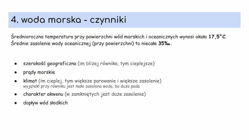 1. ZASOBY WODY NA ZIEMI 1. Podział wody na Ziemi
Całkowite zasoby wodne Ziemi są stałe i wynoszą około 1,386 mld km3. Woda znajduje się w ci