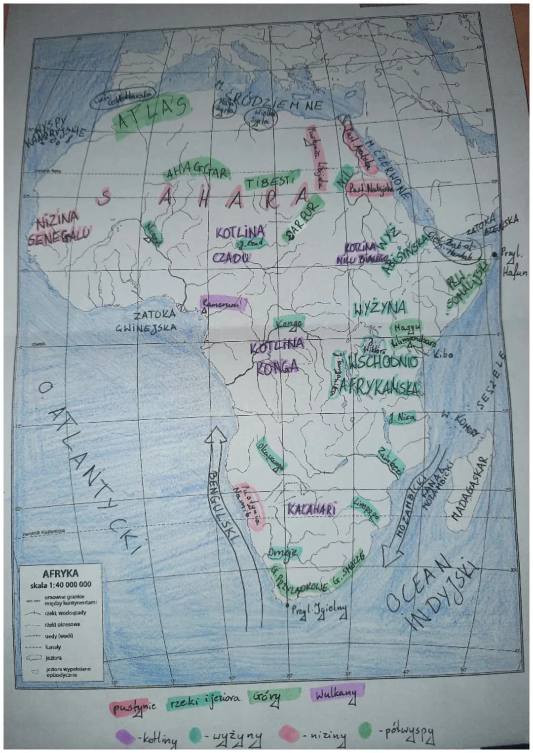 VISLIE
NIZINA
SENEGALU
ATLANTY CKI
zwrotnik Koziorena
13
AFRYKA
skala 1:40 000 000
ledarska
AT LA'S
S
umowne granice
między kontynentami
rze