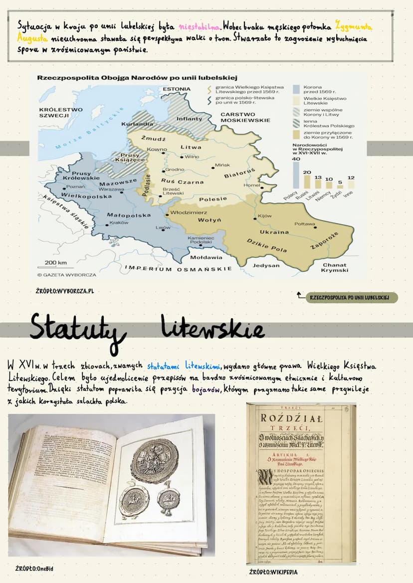RZECZPOSPOLITA OBOJGA NARODÓW
Czasy unii personalnej
Łącząca Polskę i Litwę unia personalna nie miata trwatego charakteru. Dochodzito do syt