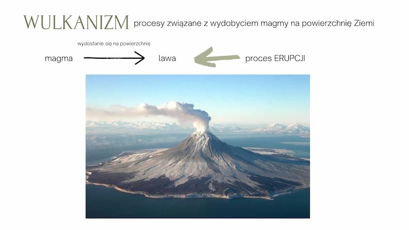 PLUTONIZM I WULKANIZM ptynne skaty powstające
pod powierzchnią Ziemii
procesy powstawania
magmy, przemieszczanie,
krystalizacja itp.
MAGMA, 