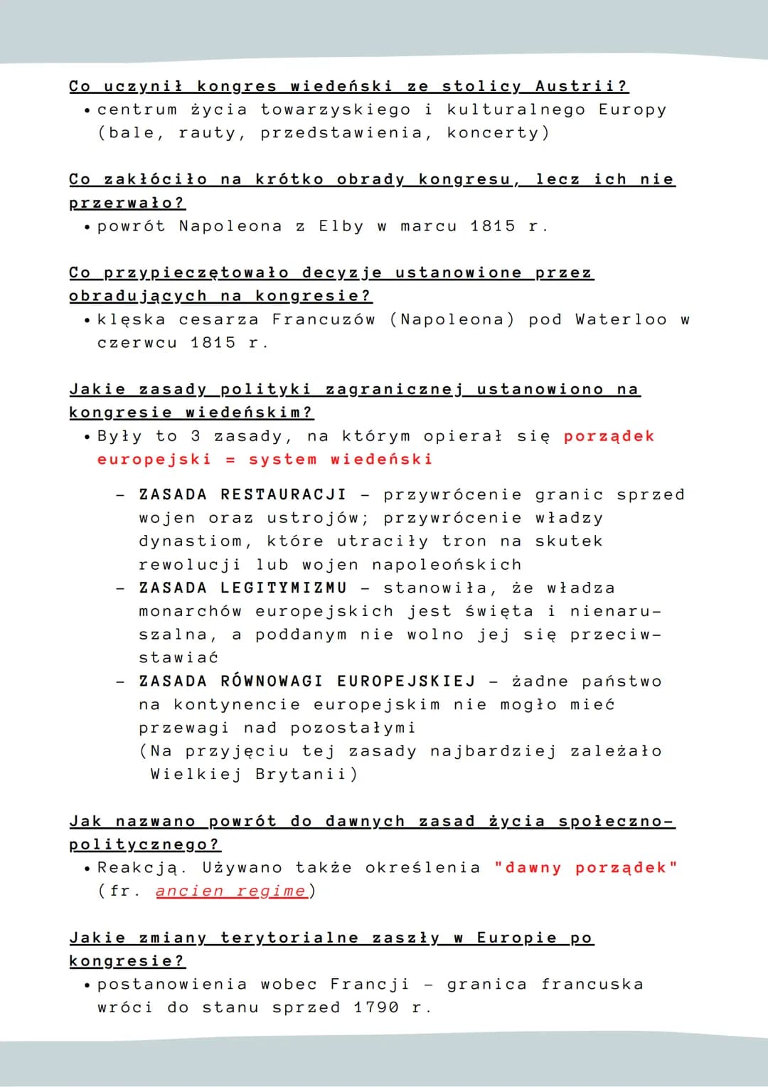 DATY:
02.10.1814 otwarcie kongresu wiedeńskiego
01.03.1815 początek "stu dni Napoleona"
09.06.1815 zakończenie kongresu wiedeńskiego
18.06.1