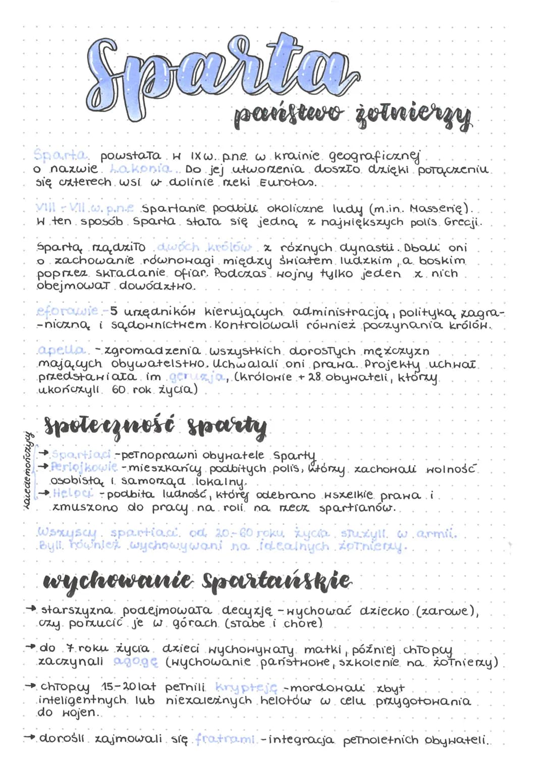 Sparta
Lavedemończycy
państwo żołnierzy
Sparta powstała w Ixw. pne w krainie geograficznej
o nazwie. Lakonia. Do jej utworzenia doszło dzięk