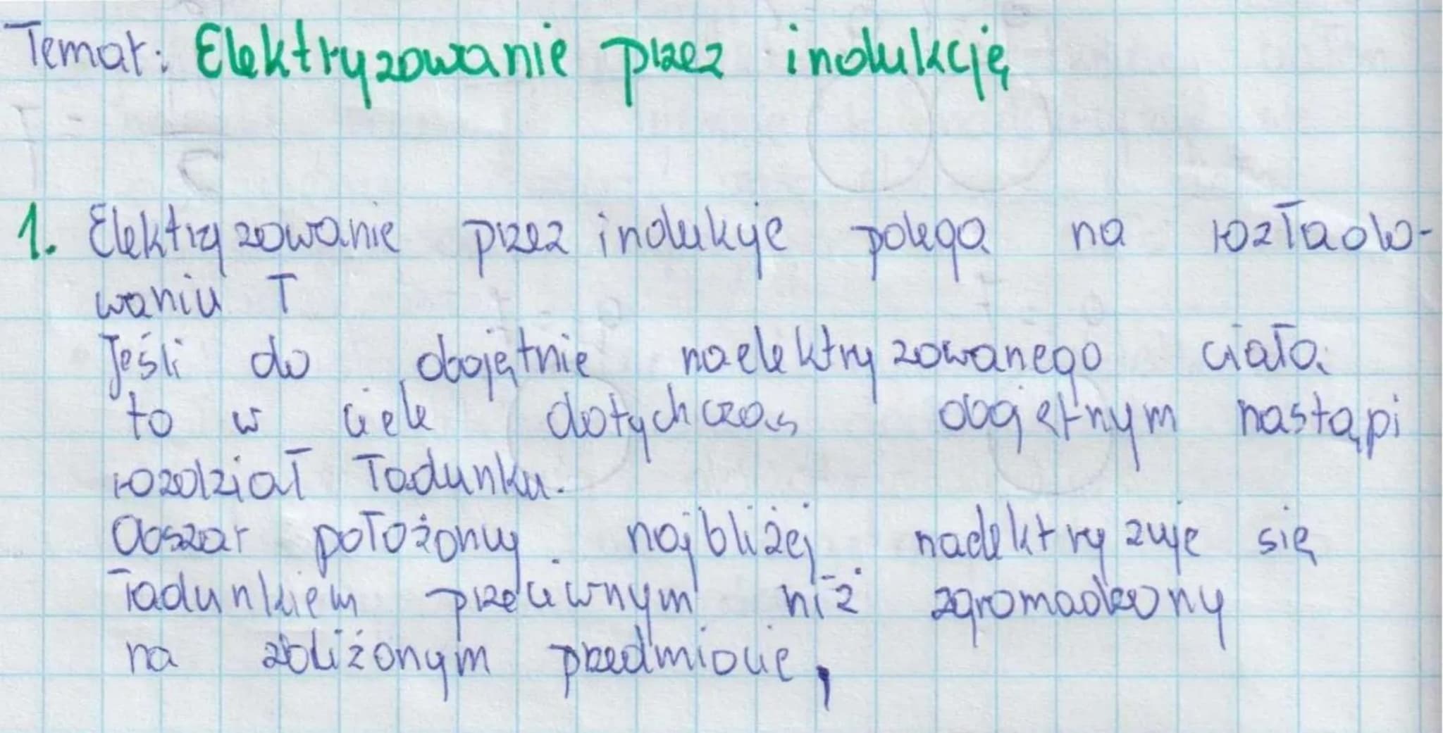 Temat: Elektryzowanie ciał.
1. (zym zajmuje się elektrostatyka,
2. Elektryzowanie przez tarcie.
3. Dwa rodzaje Tadunków elektrycznych i ich 