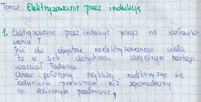 Temat: Elektryzowanie ciał.
1. (zym zajmuje się elektrostatyka,
2. Elektryzowanie przez tarcie.
3. Dwa rodzaje Tadunków elektrycznych i ich 