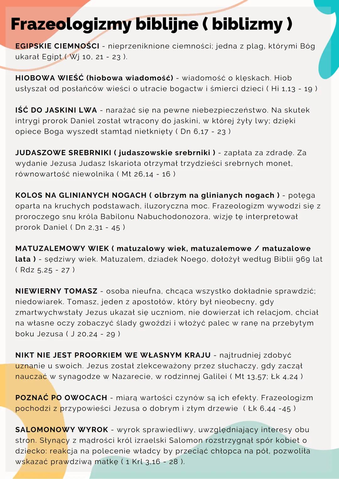 Frazeologizmy Biblijne