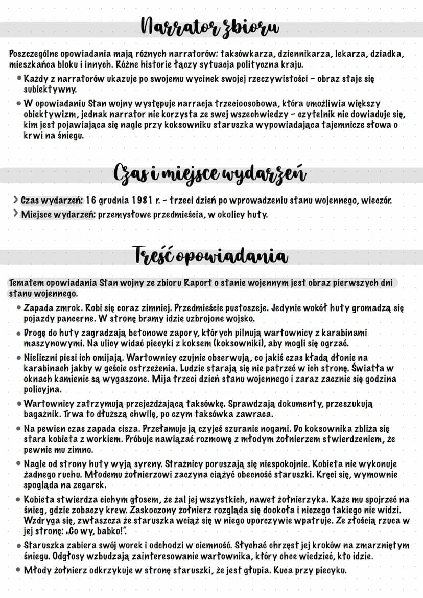 Raporto stanie
wojennym
Marek Nowakowski
Raport o stanie wojennym to zbiór opowiadań Marka Nowakowskiego pisanych w latach 1982-
1984.
> Sub