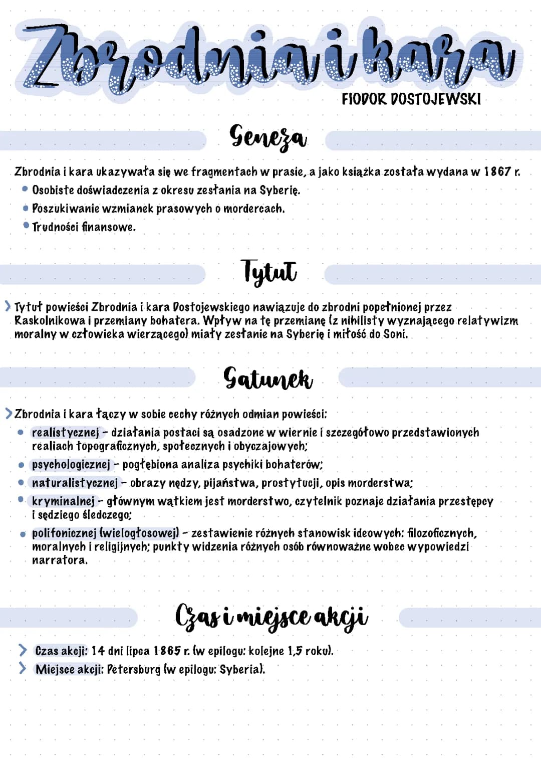 Dlaczego Zbrodnia i kara to powieść psychologiczna i filozoficzna