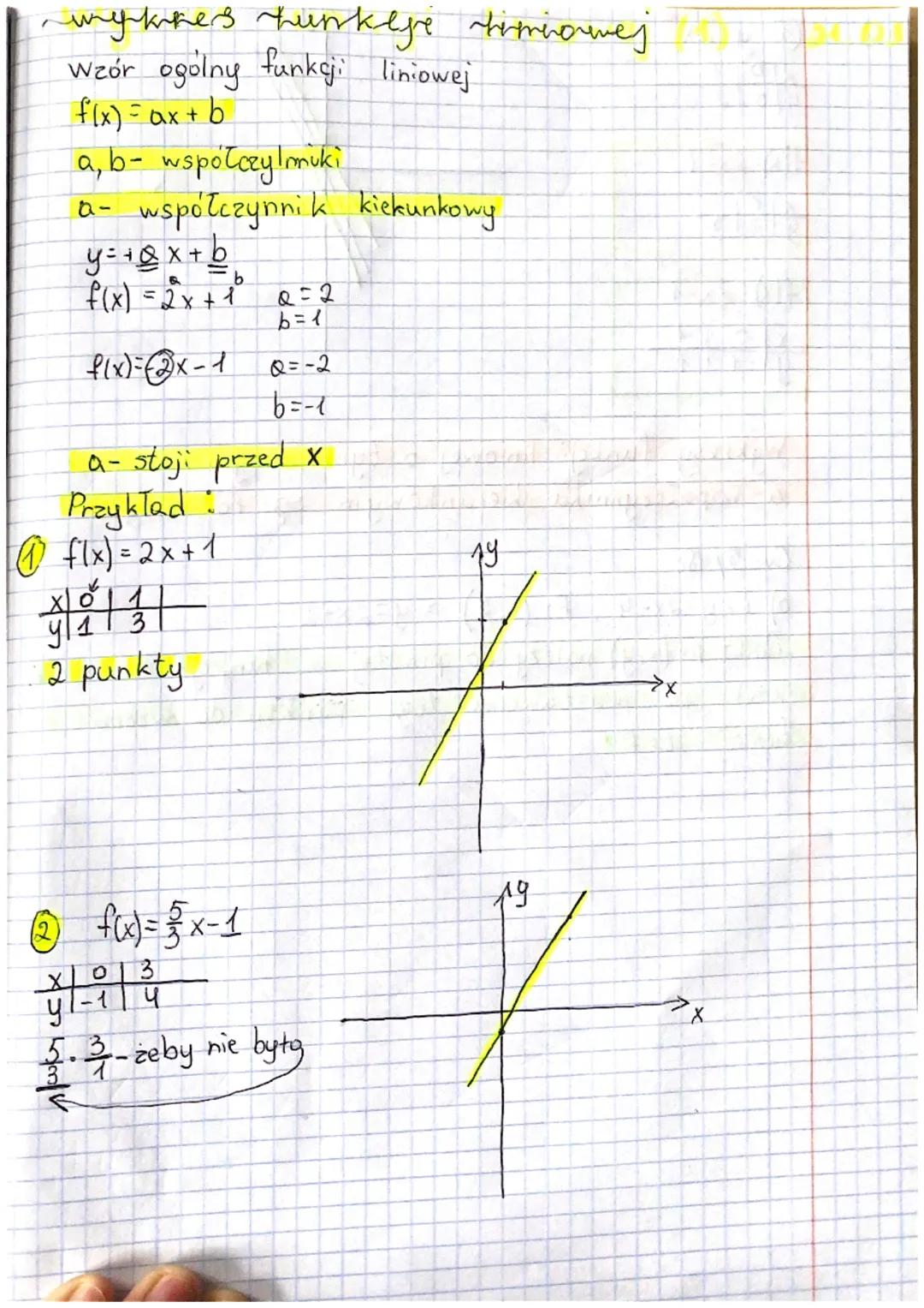 r
wykkes hunklje himnowej
Wzór ogólny funkcji liniowej
f(x) = ax + b
a, b- współczylmuki
a- współczynnik kiekunkowy
y=+ @x+b
b
f(x) = 2x+1²°