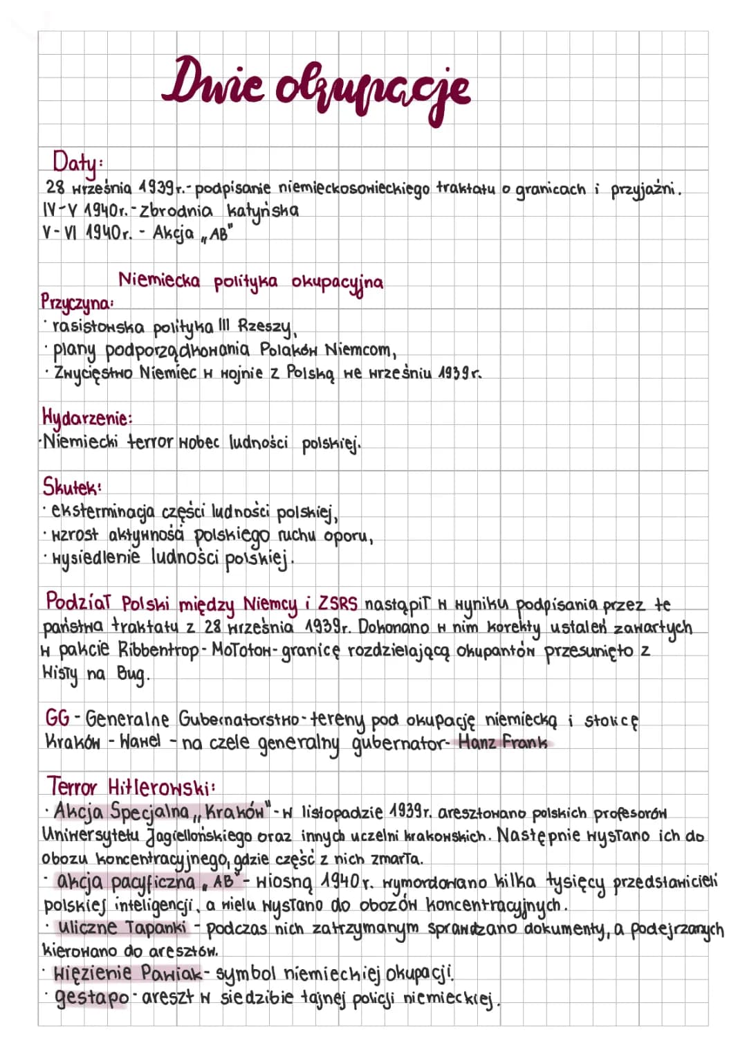 Okupacja Niemiec i ZSRR - Podział Polski 1939