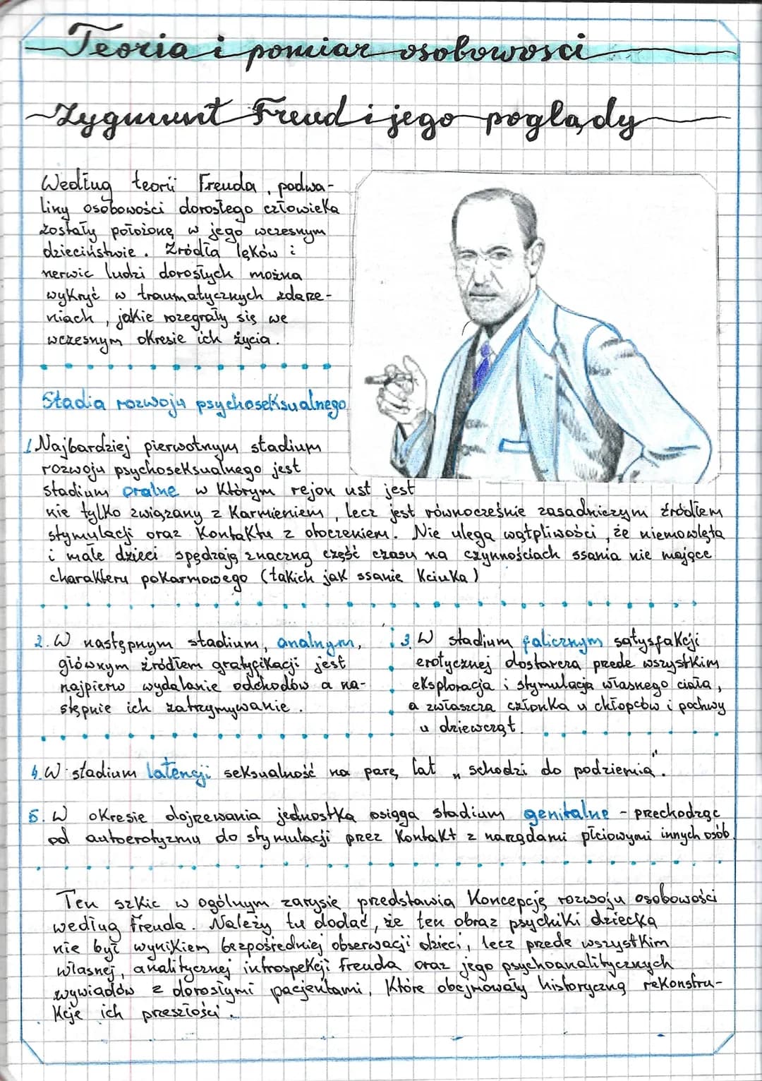 Teoria i pomiar osobowosci
Zygmunt Freud i jego poglady
Weding teori Frenda, podwa-
Liny osobowości dorostego człowieka
zostały położonę w j