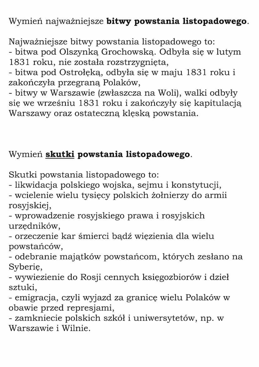 Królestwo Polskie.
Powstanie listopadowe.
(Dział: Lata niewoli)
Fiszki
Wyjaśnij znaczenie pojęcia Królestwo Polskie.
Królestwo Polskie to pa