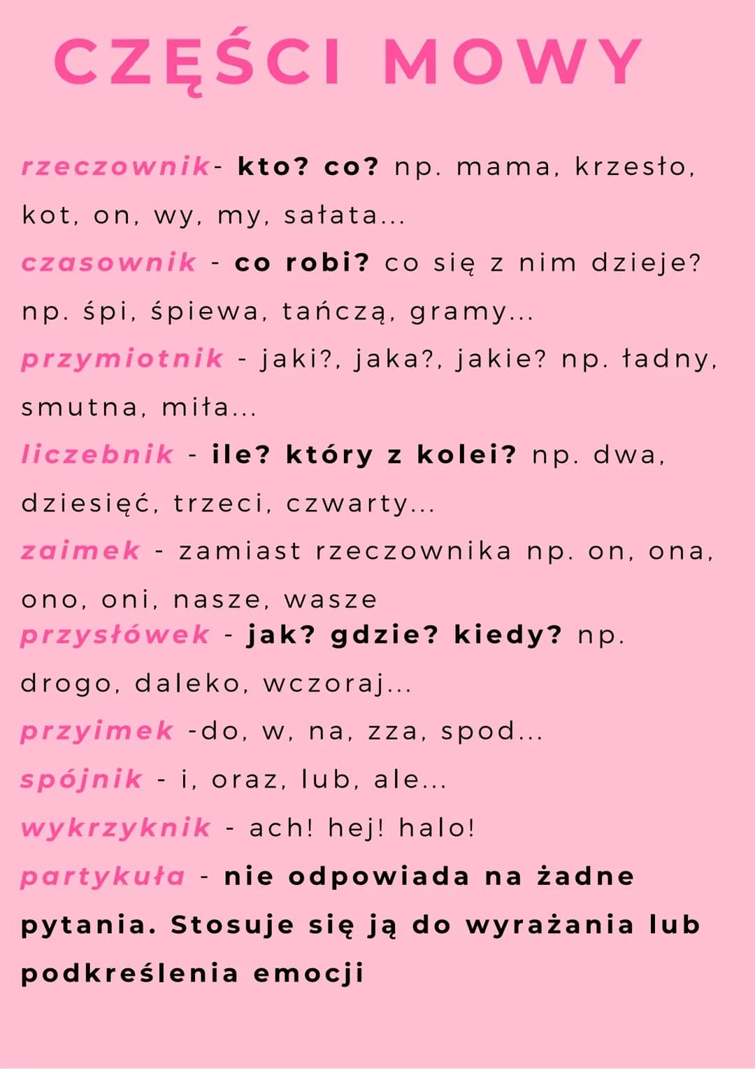 Podstawowe wiadomości - język polski