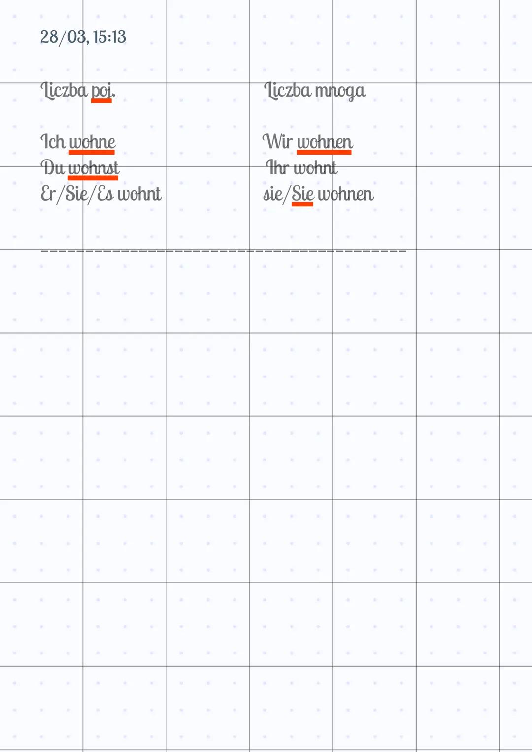 28/03, 15:13
OSOBY I KOŃCÓWKI
Klasa 7/dział 1/język niemiecki
Osoby liczba pojedyncza:
Ich - Ja
Du-Ty
Er/Sie/Es-On/Ona/Ono
Osoby liczba mnog