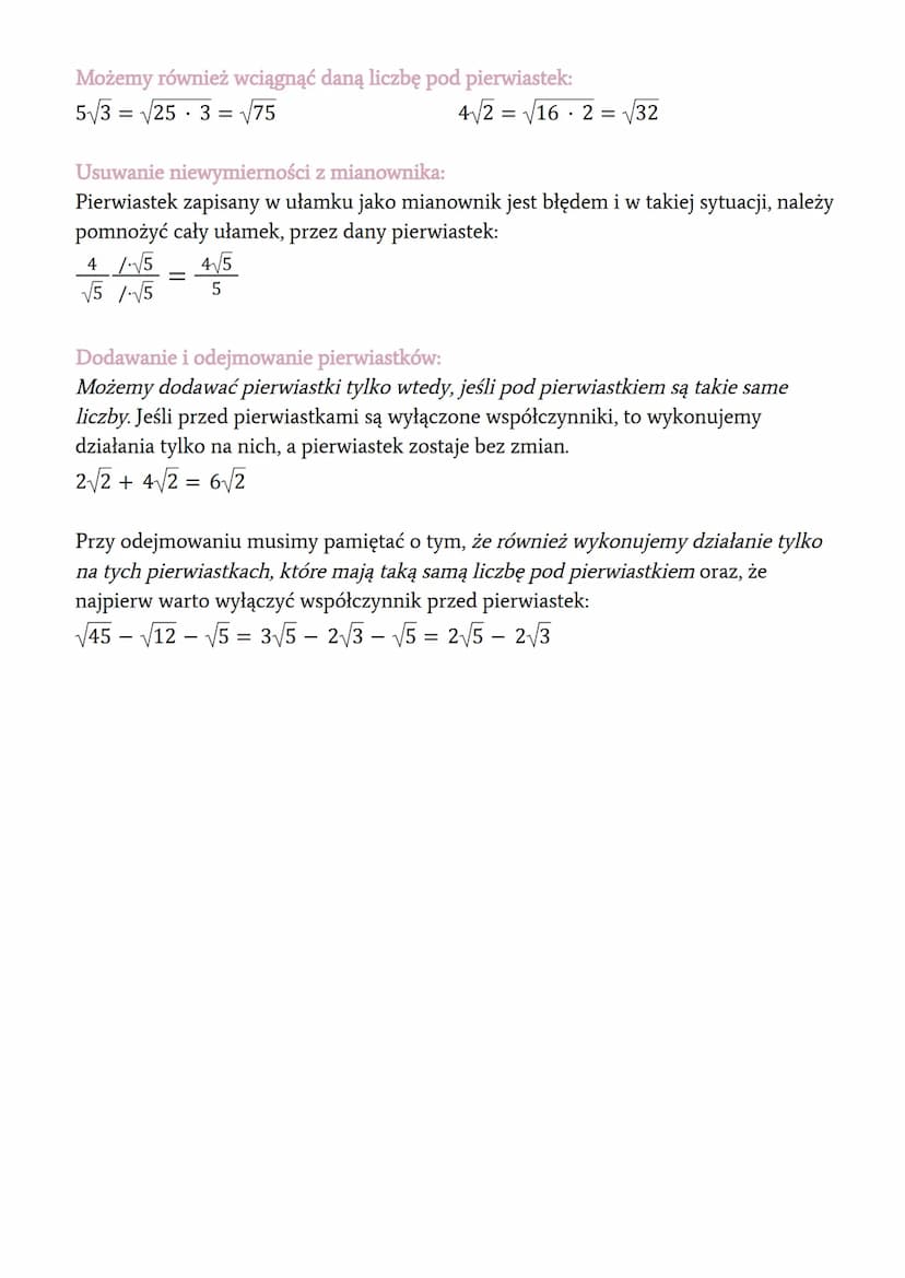 Przykład:
2
√16
4, ponieważ: 4² = 16
27 = 3, ponieważ: 3 = 27
Pierwiastkowanie, to nic innego niż szukanie liczby, która podniesiona, do pot