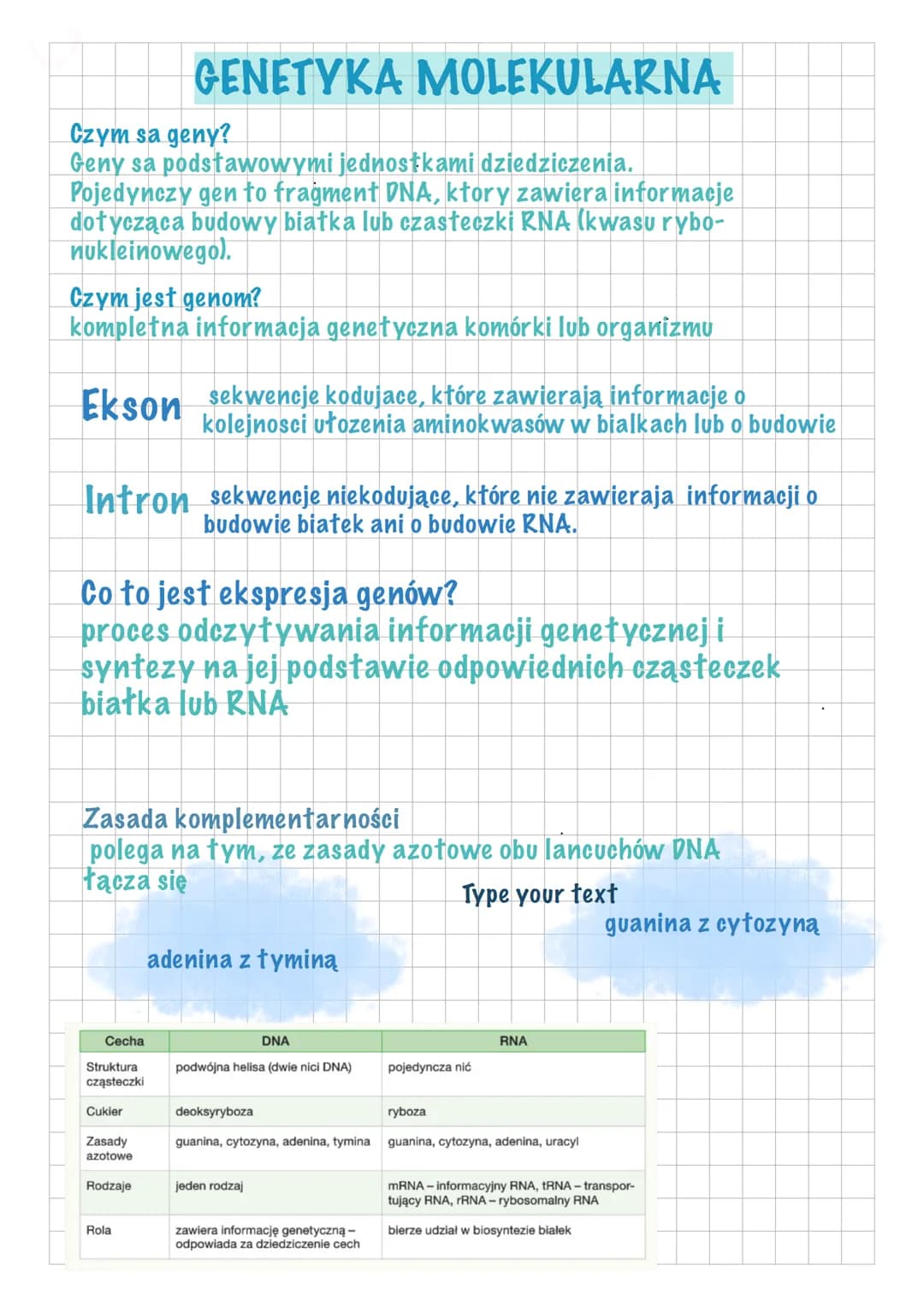 GENETYKA MOLEKULARNA
Czym sa geny?
Geny sa podstawowymi jednostkami dziedziczenia.
Pojedynczy gen to fragment DNA, ktory zawiera informacje
