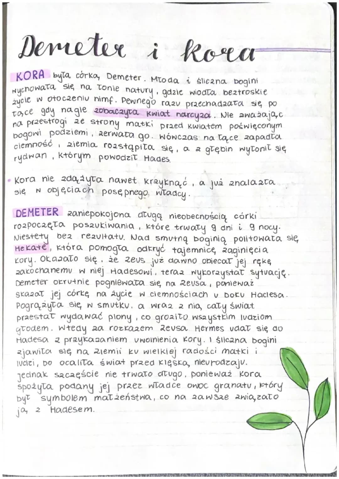 mit o demeter i korze