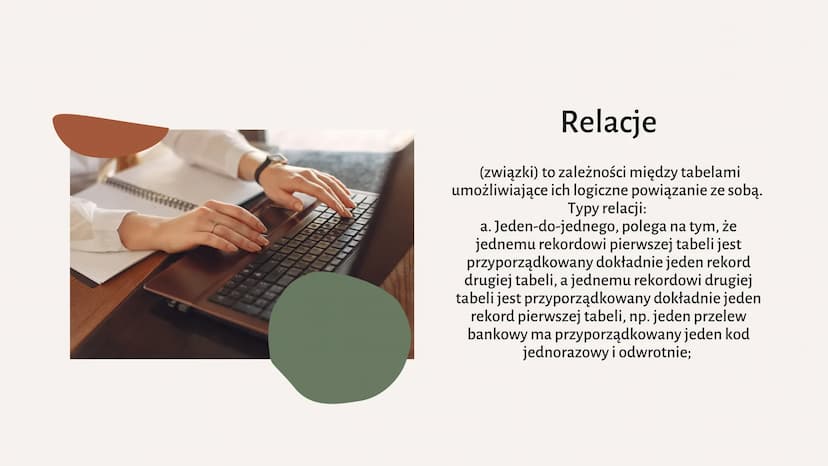 Bazy danych
Podstawowe pojęcia System zarządzania
bazami danych
to program komputerowy, który służy do
przechowywania i modyfikowania
danych