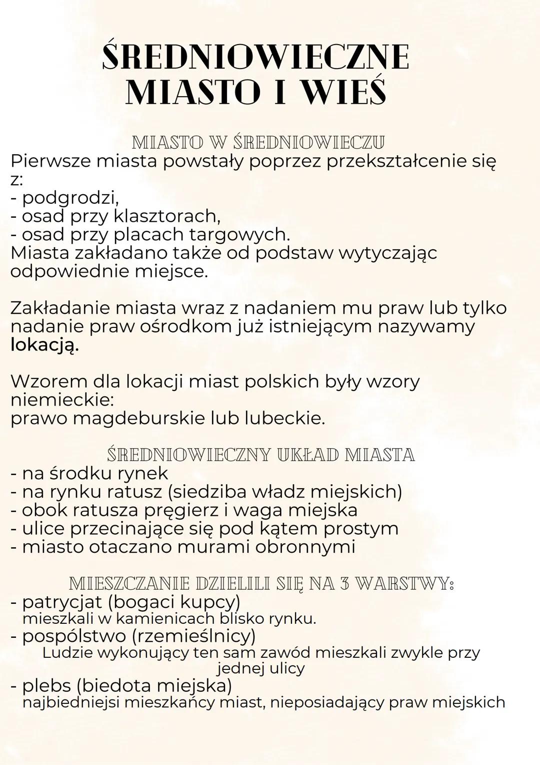 Średniowieczne miasto i wieś