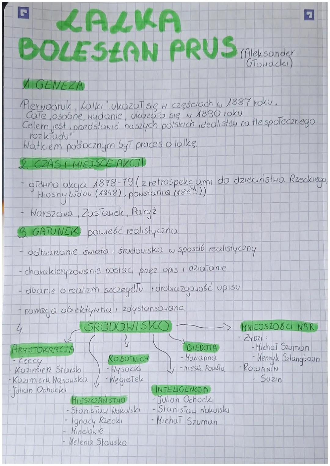 LALKA
BOLESŁAN PRUS (Aleksander
GENEZA
GTONock)
Piernodruk Lalki ukazał się w częściach w 1887 roku.
Cate, osobne, wydanie, ukazało się, w 1