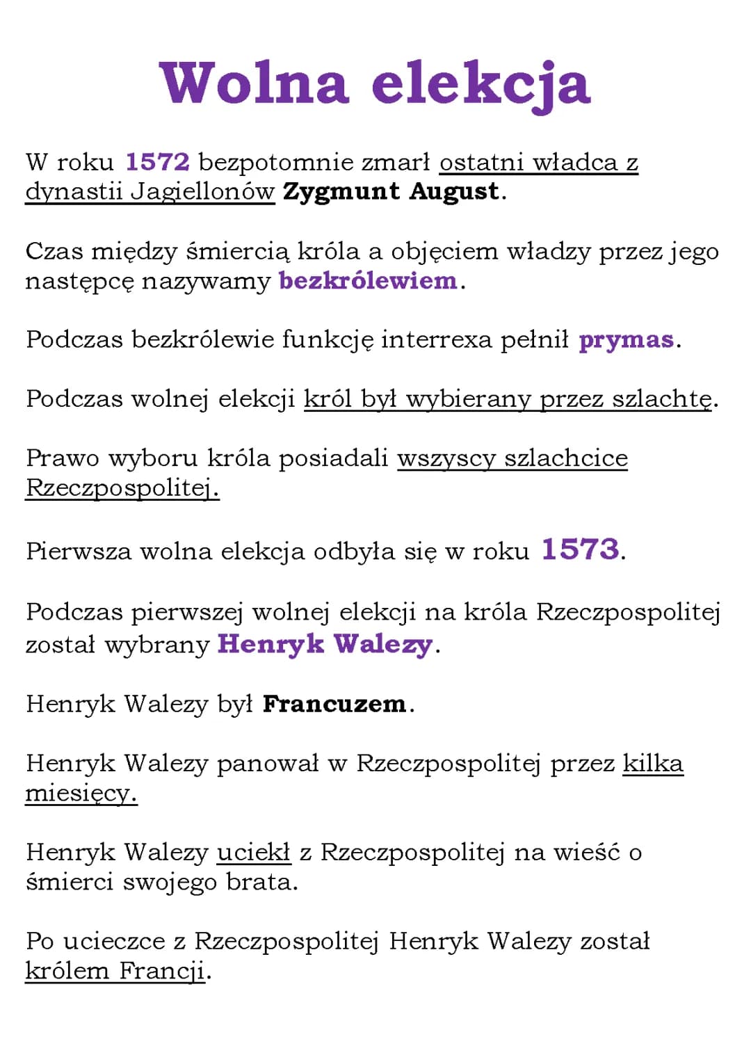 Pierwsza Wolna Elekcja i Królowie Elekcyjni Polski