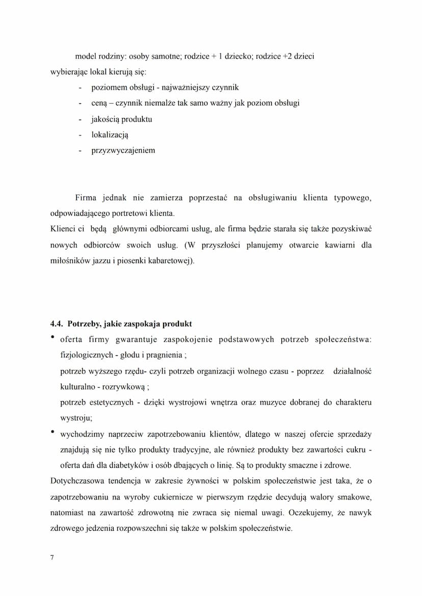 I STRESZCZENIE KIEROWNICZE
Celem niniejszego biznes planu jest przedstawienie opłacalności rozpoczęcia działalności
przez Kawiarnię „Karmelk
