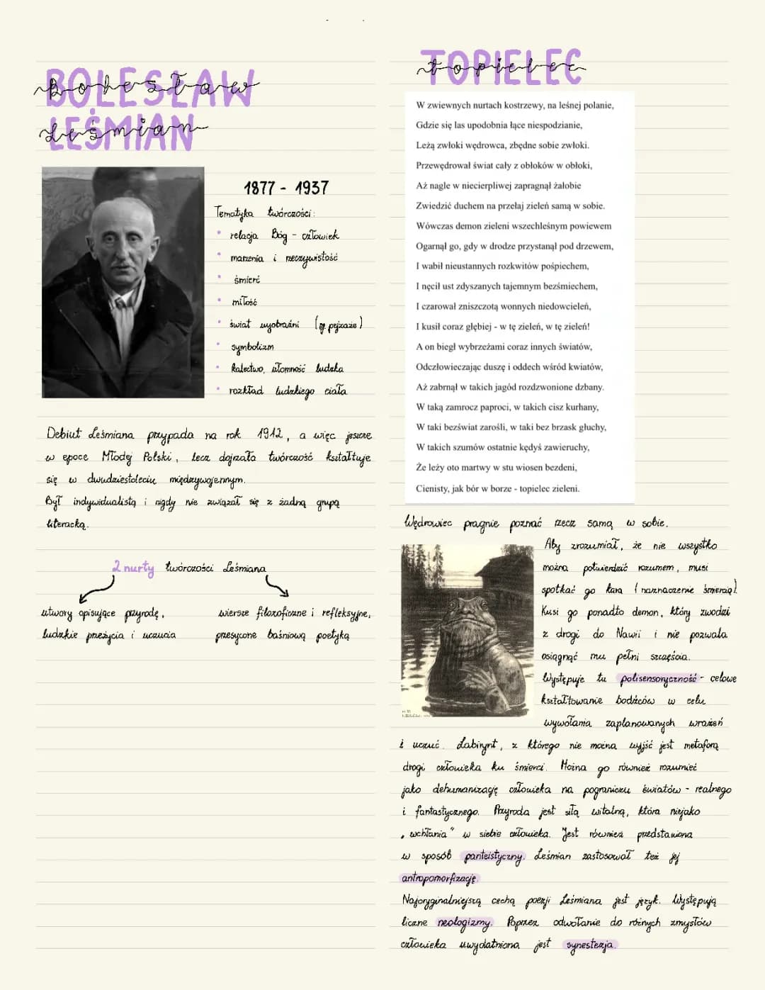 Bolesław Leśmian „Topielec” interpretacja i symbolizm -- Dziewczyna, Twarz i Neologizmy