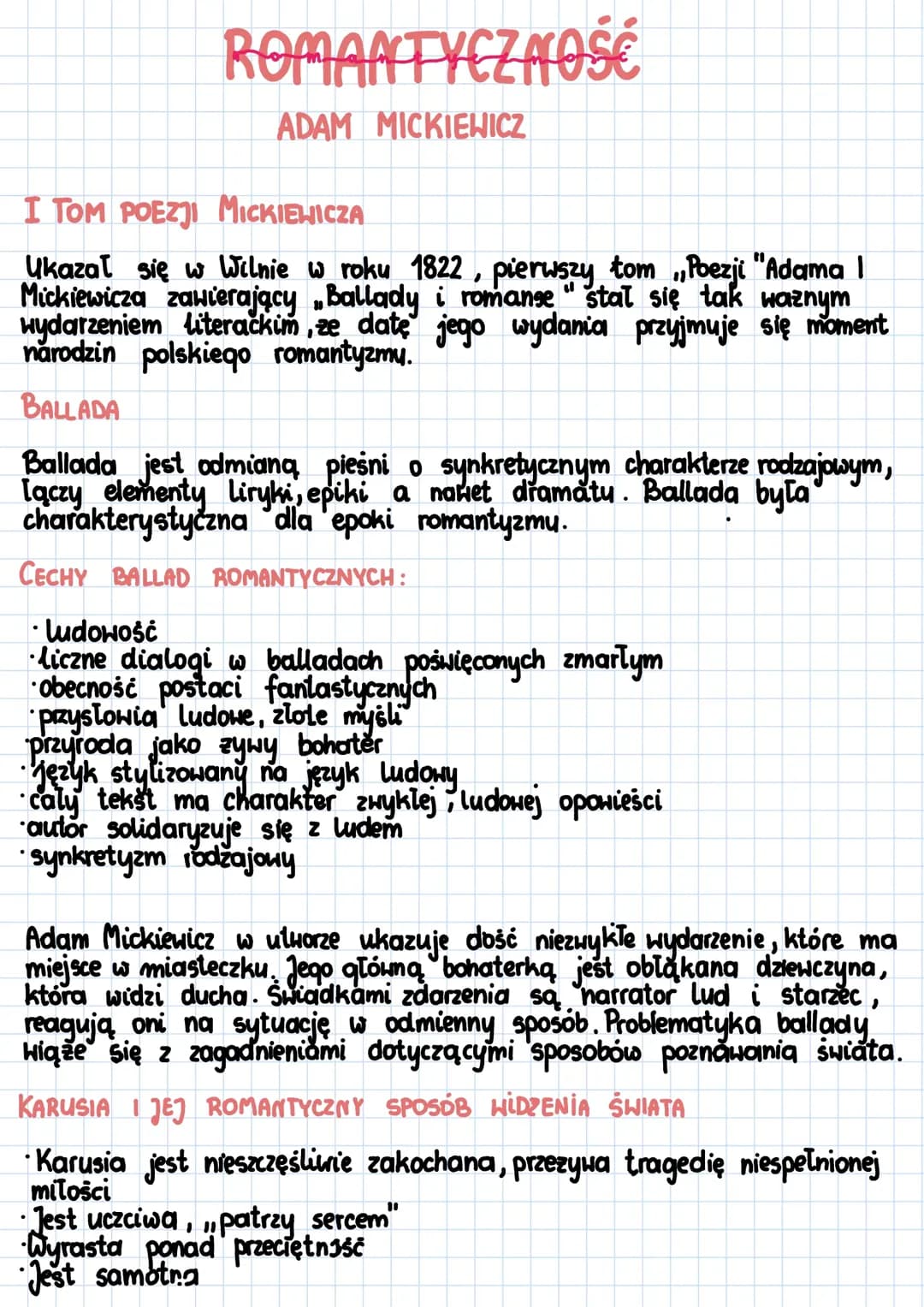 Romantyczność- ballada Adama Mickiewicza