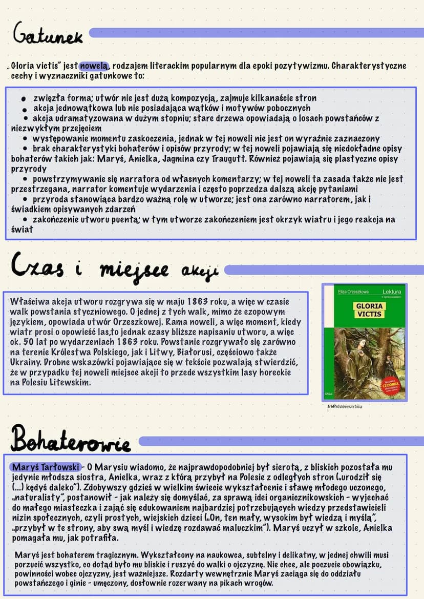 GLORIA VICTIS
Eliza Orzeszkowa
Autor dzieka
ELIZA ORZESZKOWA
polska pisarka epoki pozytywizmu, autorka powieści Nad
Niemnem, nominowana do N