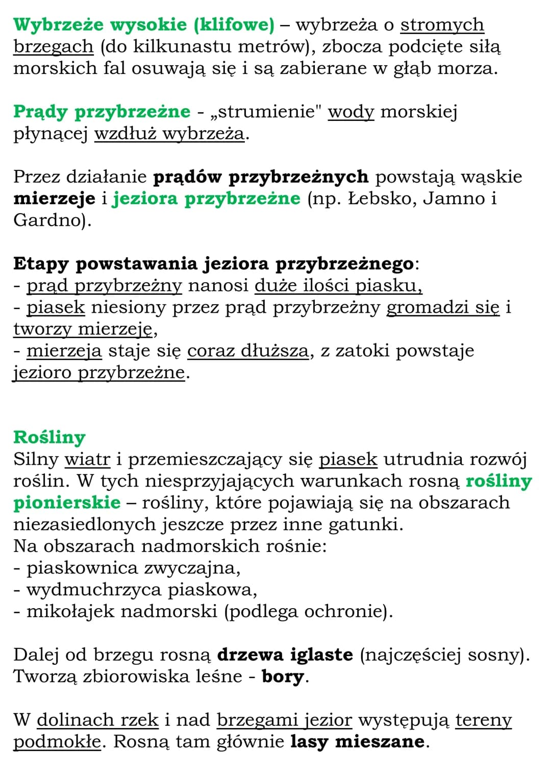 Krajobraz nadmorski
Wybrzeża Słowińskiego
Pas pobrzeży znajduje się w północnej części Polski,
wzdłuż Morza Bałtyckiego. W jego środkowej cz
