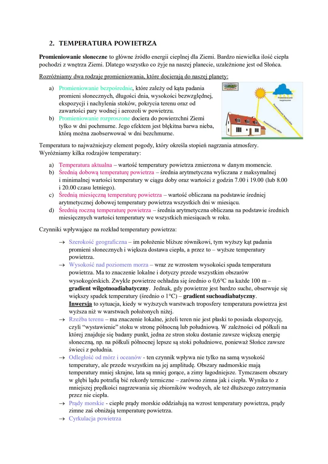 1. SKŁAD I BUDOWA ATMOSFERY
Atmosfera to powłoka ziemska, która składa się z mieszaniny gazów, nazywamy ją powietrzem
atmosferycznym. Atmosf