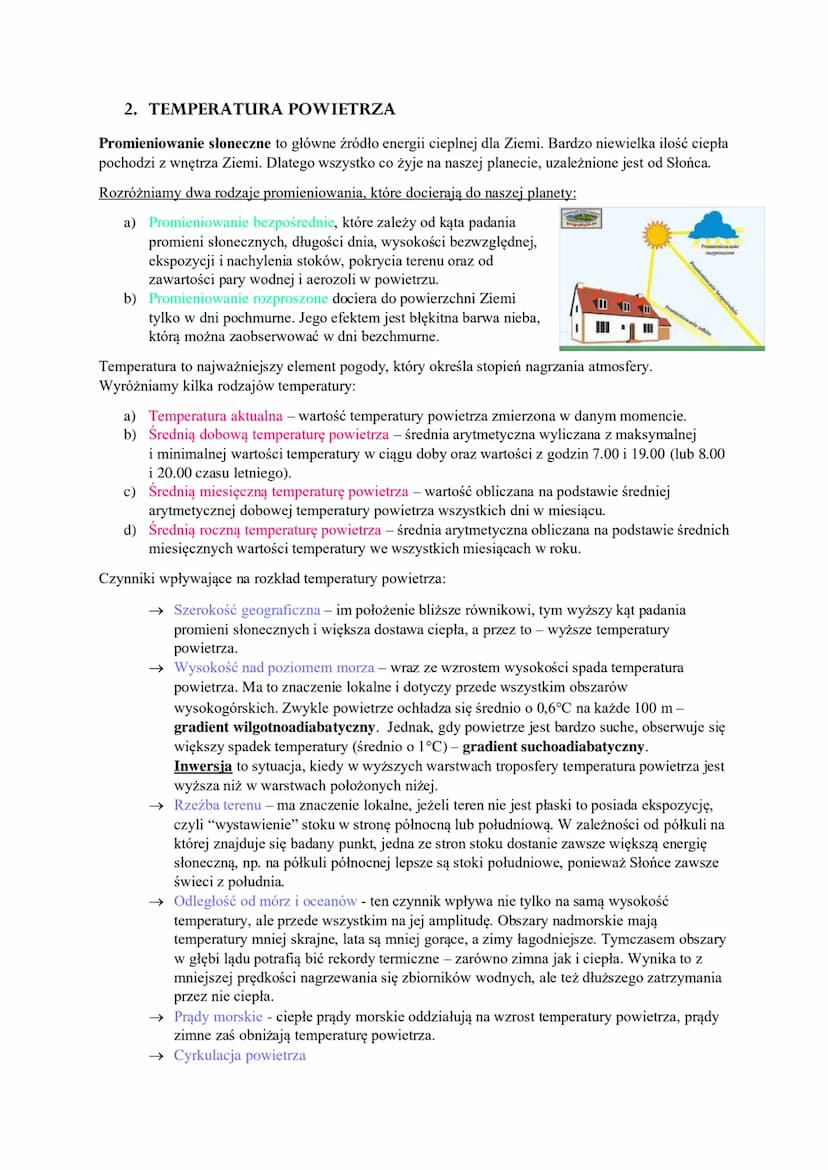 1. SKŁAD I BUDOWA ATMOSFERY
Atmosfera to powłoka ziemska, która składa się z mieszaniny gazów, nazywamy ją powietrzem
atmosferycznym. Atmosf