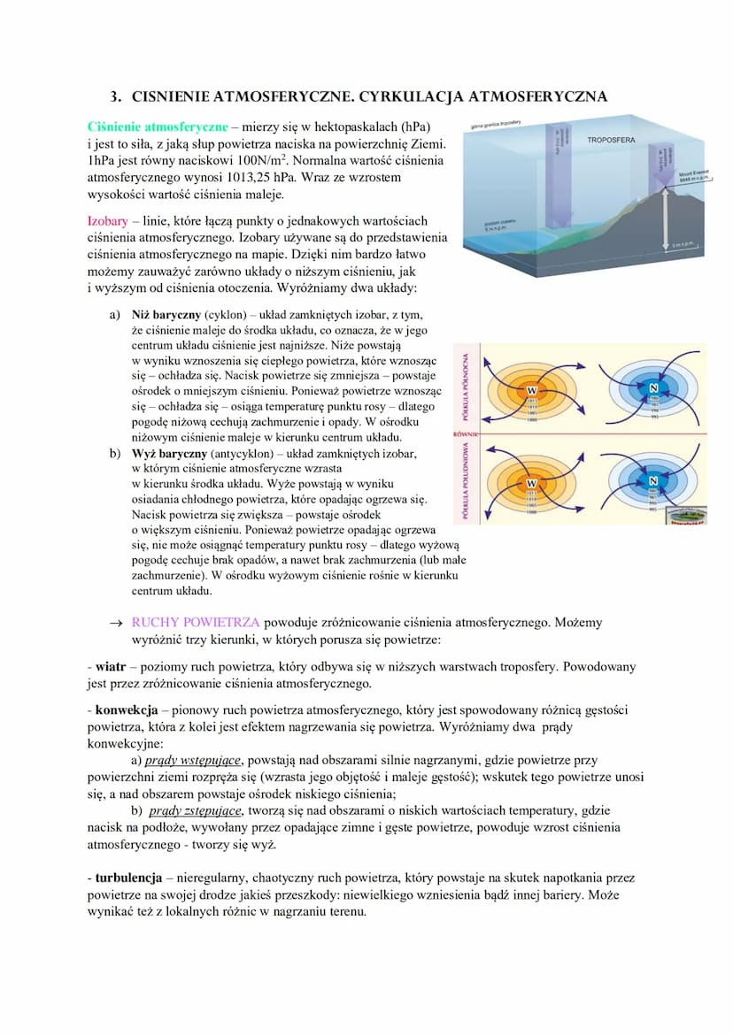 1. SKŁAD I BUDOWA ATMOSFERY
Atmosfera to powłoka ziemska, która składa się z mieszaniny gazów, nazywamy ją powietrzem
atmosferycznym. Atmosf