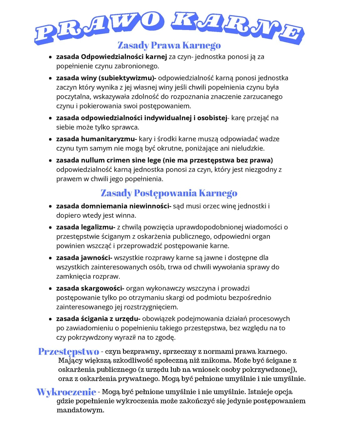 Prawo Karne - wiedza o społeczeństwie