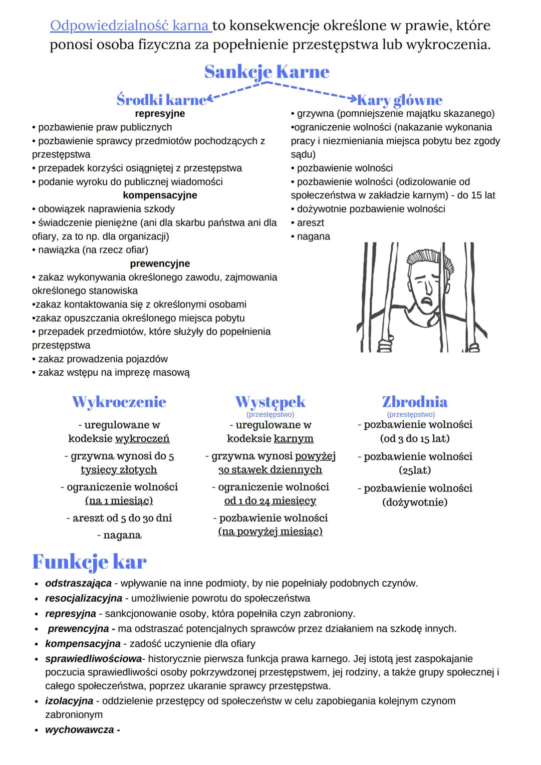 PRAWO KARNE
Zasady Prawa Karnego
• zasada Odpowiedzialności karnej za czyn- jednostka ponosi ją za
popełnienie czynu zabronionego.
• zasada 