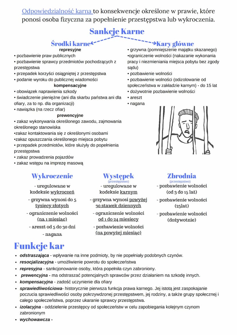 PRAWO KARNE
Zasady Prawa Karnego
• zasada Odpowiedzialności karnej za czyn- jednostka ponosi ją za
popełnienie czynu zabronionego.
• zasada 