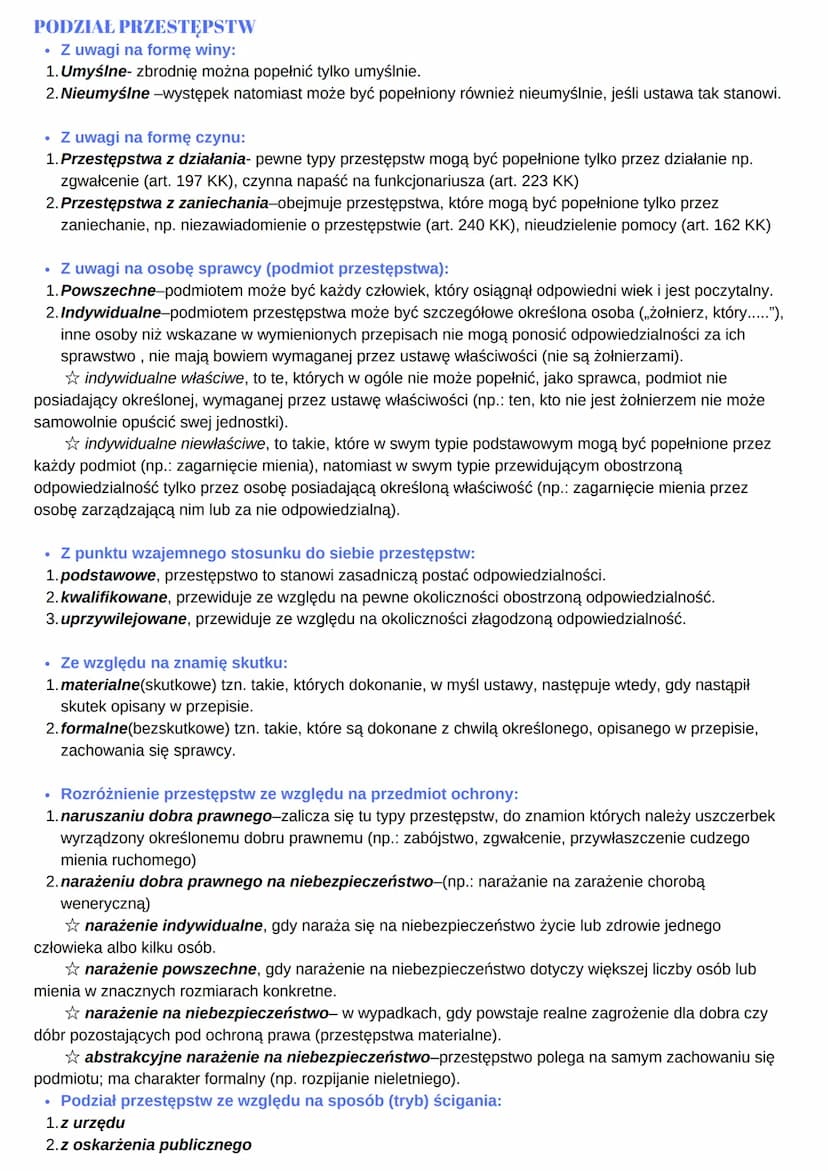 PRAWO KARNE
Zasady Prawa Karnego
• zasada Odpowiedzialności karnej za czyn- jednostka ponosi ją za
popełnienie czynu zabronionego.
• zasada 