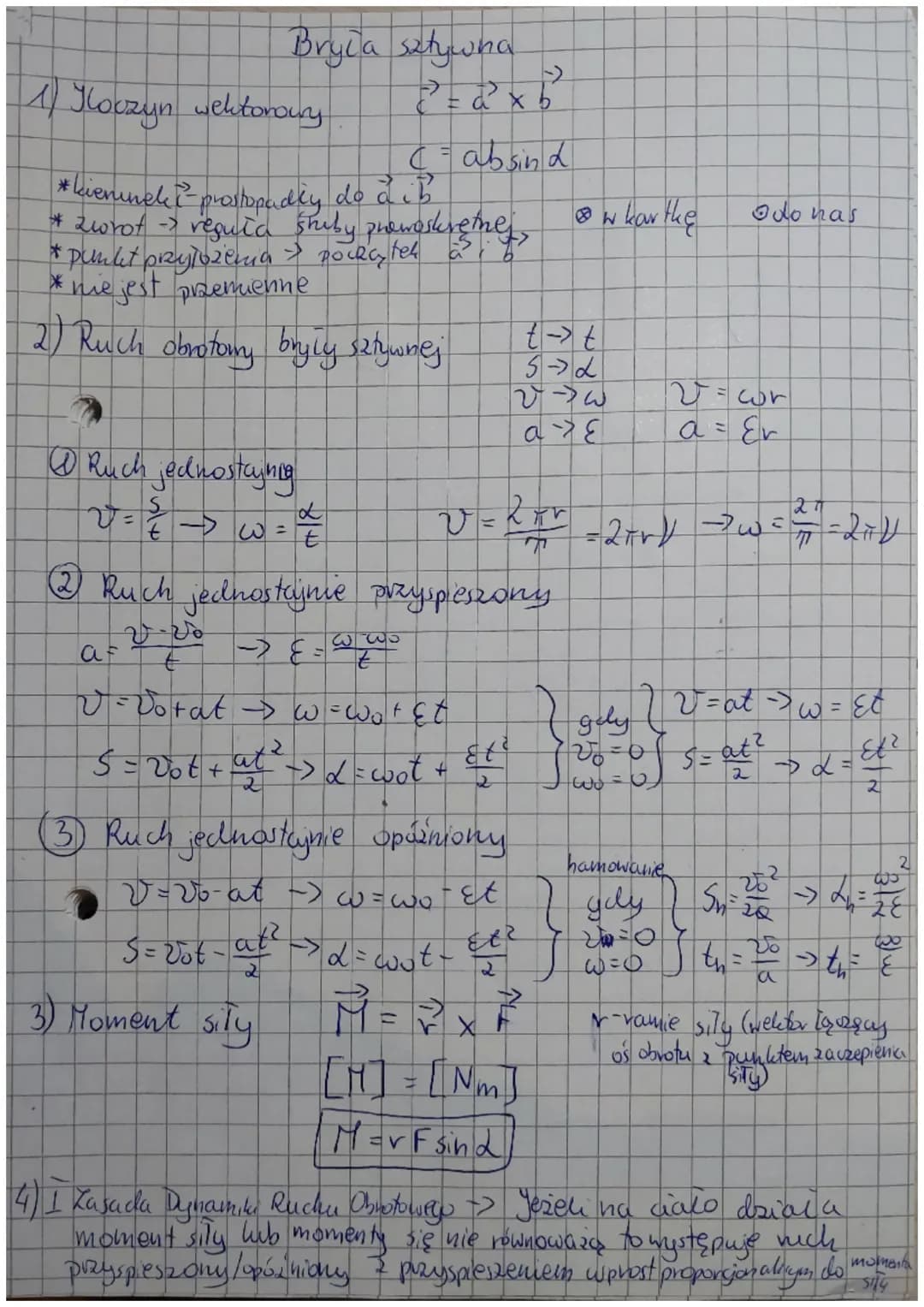 1 Floczyn wektoroury
*kienunele prostopadly do aib
* zwrot -> regula shuby prowoskretnej,
* Punkt przyjozenia > pocklytel as if
* nie jest p