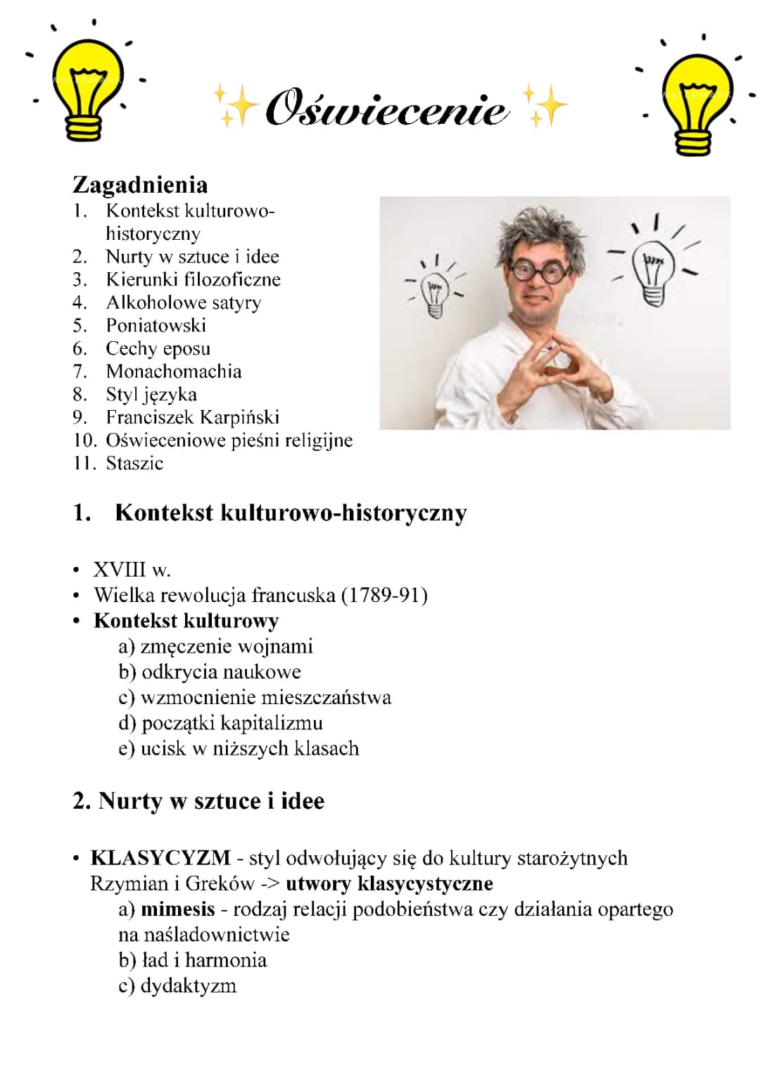 Oświecenie - pełne opracowanie 