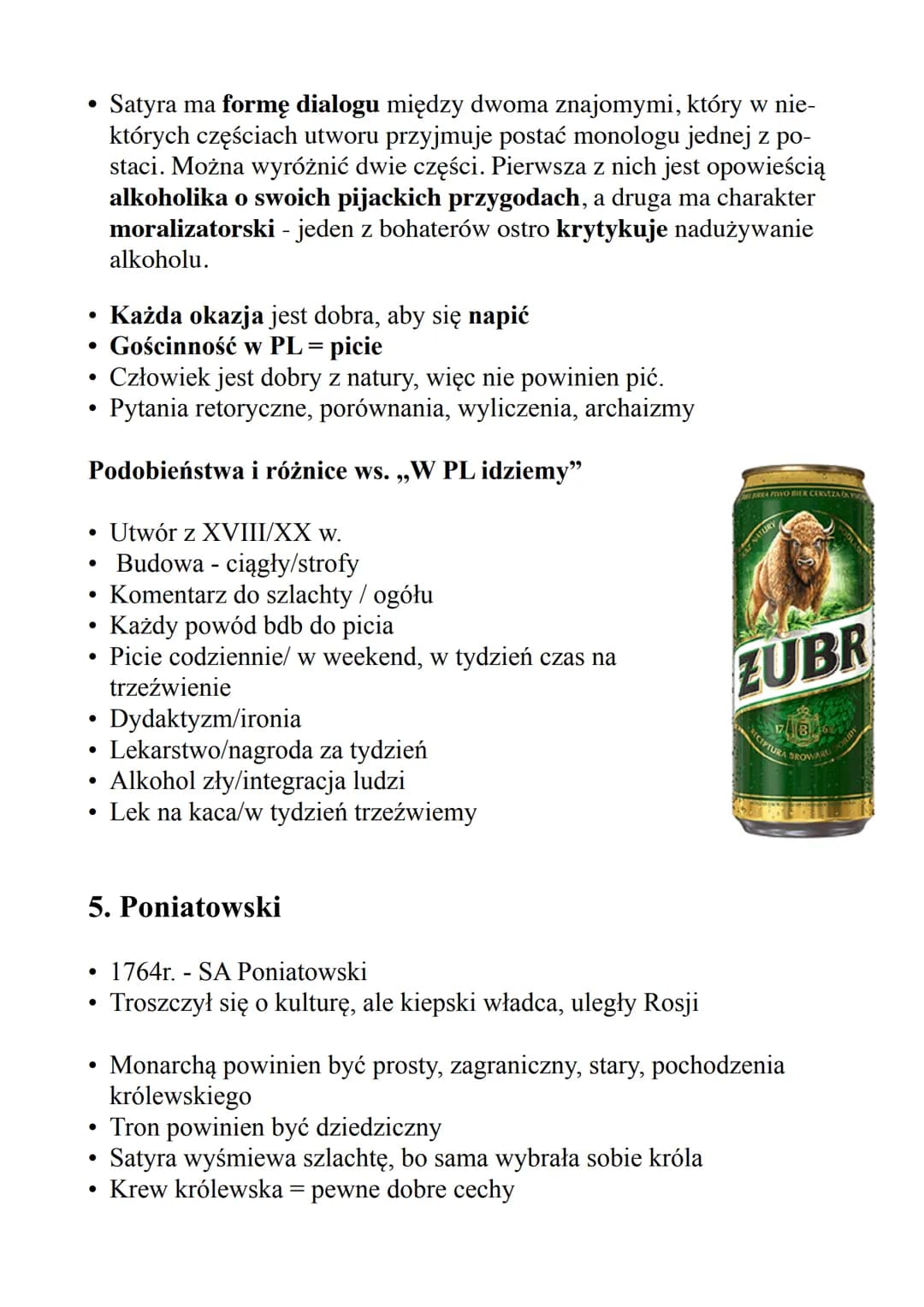 Oświecenie +
Zagadnienia
1. Kontekst kulturowo-
historyczny
2. Nurty w sztuce i idee
3. Kierunki filozoficzne
4. Alkoholowe satyry
5. Poniat