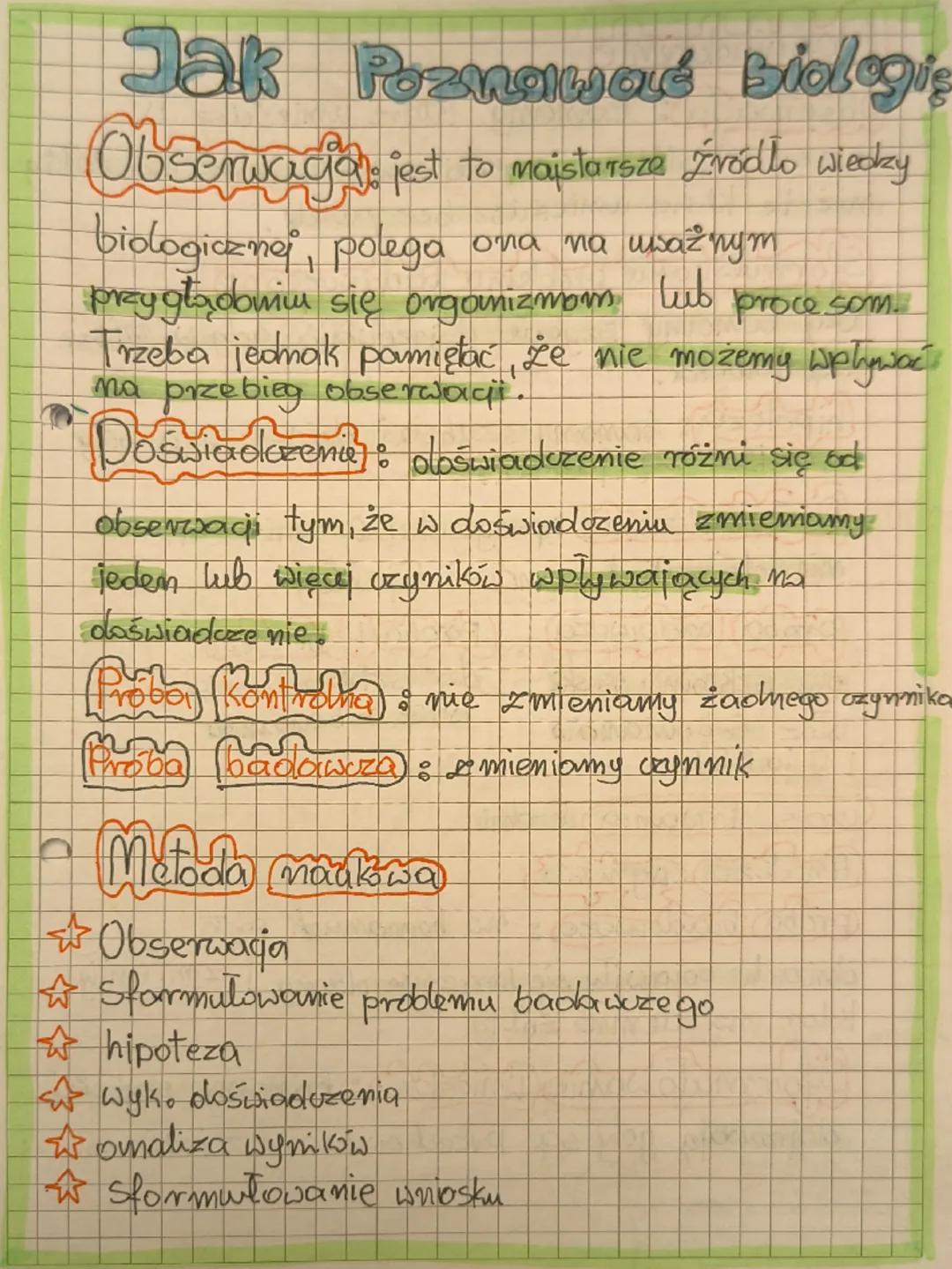 Jak Poznawolé Biologis
Obserwacjia: jest to majstarsze źródło wiedzy
biologicznej, polega ona na uważnym
preygłądbnim się organizmom lub pro