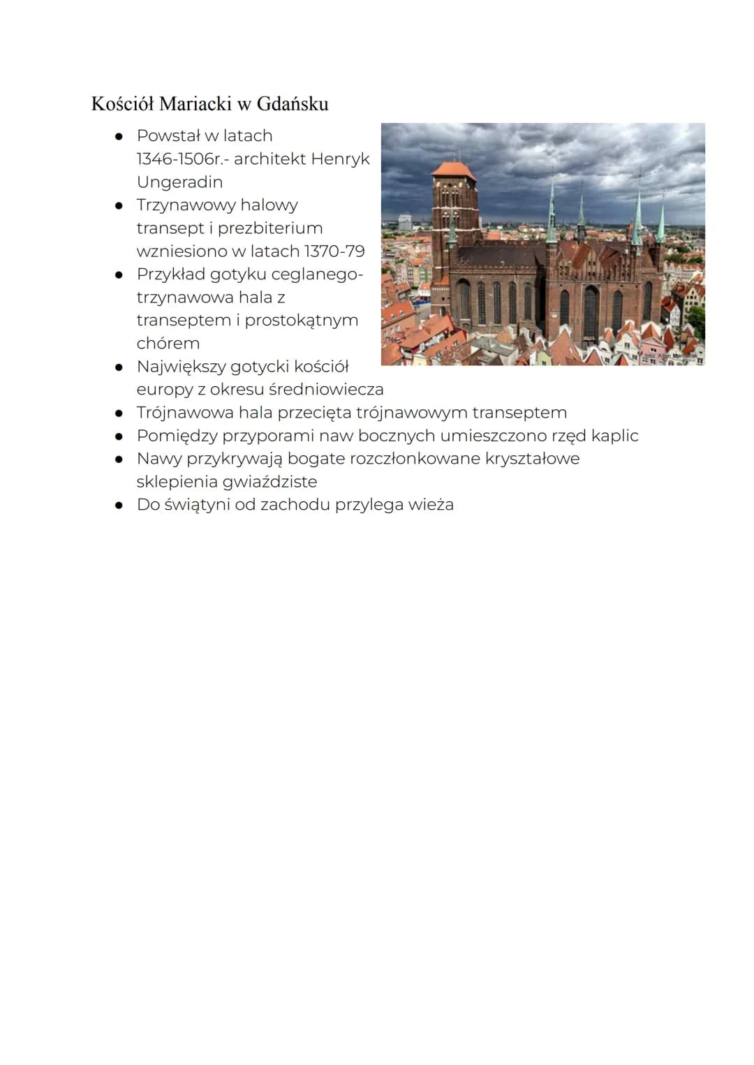POLSKA
Architektura Sakralna
Pochodzenie
W Polsce gotyk pojawił się wraz z zakonami dominikańskimi i
franciszkańskimi w XIIIw.
• Pierwszymi 