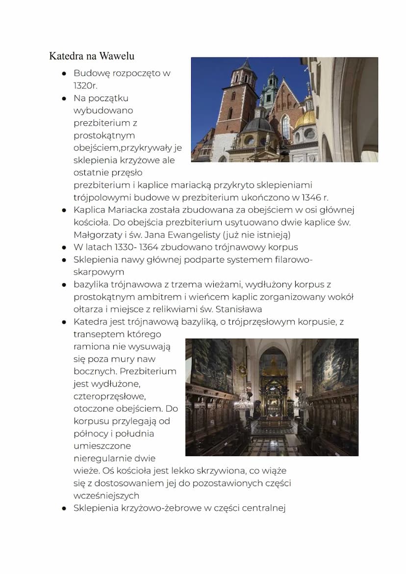 POLSKA
Architektura Sakralna
Pochodzenie
W Polsce gotyk pojawił się wraz z zakonami dominikańskimi i
franciszkańskimi w XIIIw.
• Pierwszymi 